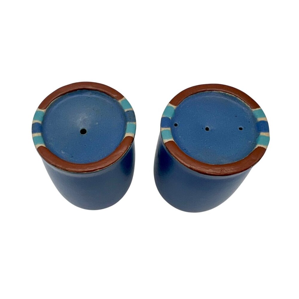 Vintage Dansk Mesa Sky Blue Ceramic Salt & Pepper Shaker Set Southwest - Picture 2 of 5